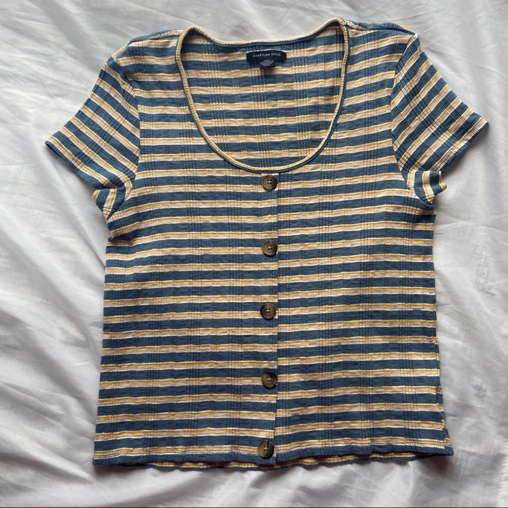 American Eagle striped crop top